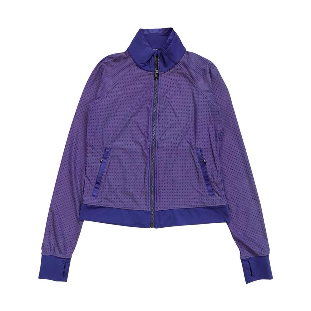 Lululemon Sweaty Or Not Jacket Size 6 Womens Purple Sweatshirt Gym Yoga Full Zip
